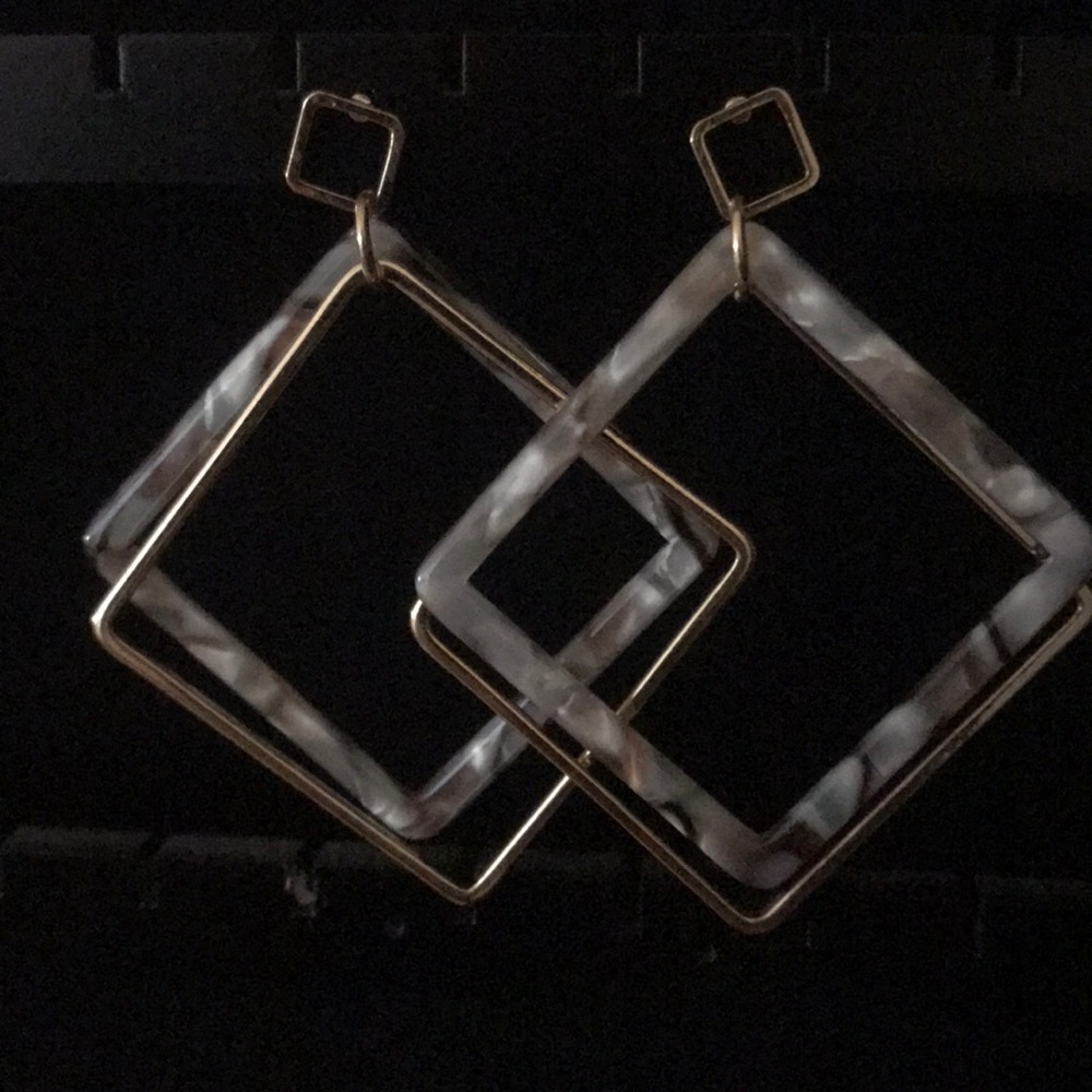 Acrylic diamond geometric earrings
